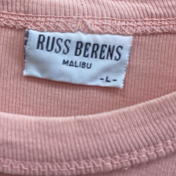 Russ Berens women’s size L pink long sleeve pre-shrunk cotton top - Picture 2 of 4